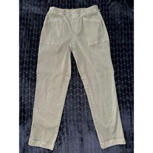 Spanx Women's Stretch Twill Straight Leg Pants Pockets Olive Green Size X-Large